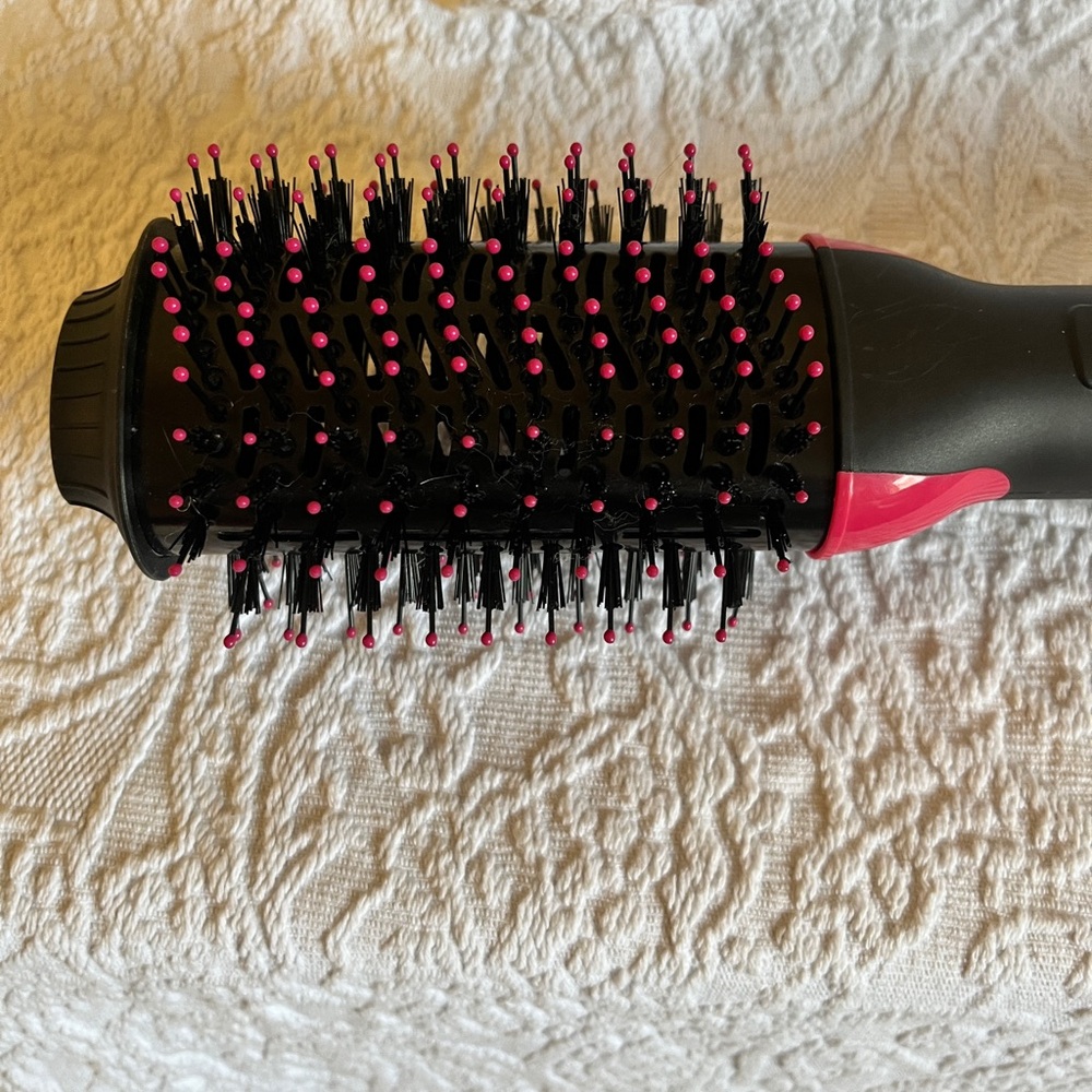 SOLD!! Sleek Black and Pink Hair Dryer Brush